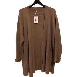 Mittoshop | Boutique Oversized Mocha Knit Front Pocket Cardigan | S/M